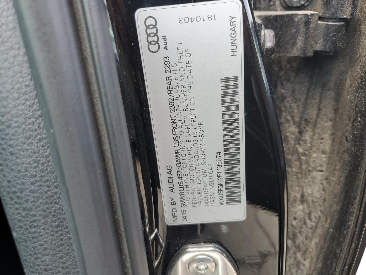 WAUEFGFF2F1135974 2015 Audi A3 Premium Plus