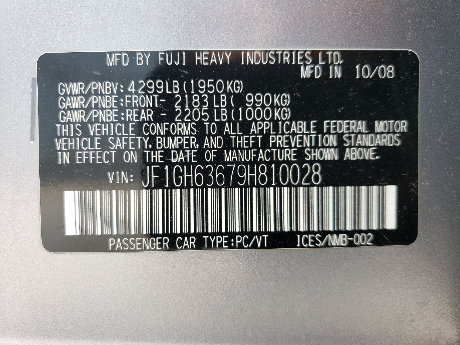 JF1GH63679H810028 2009 Subaru Impreza Outback Sport