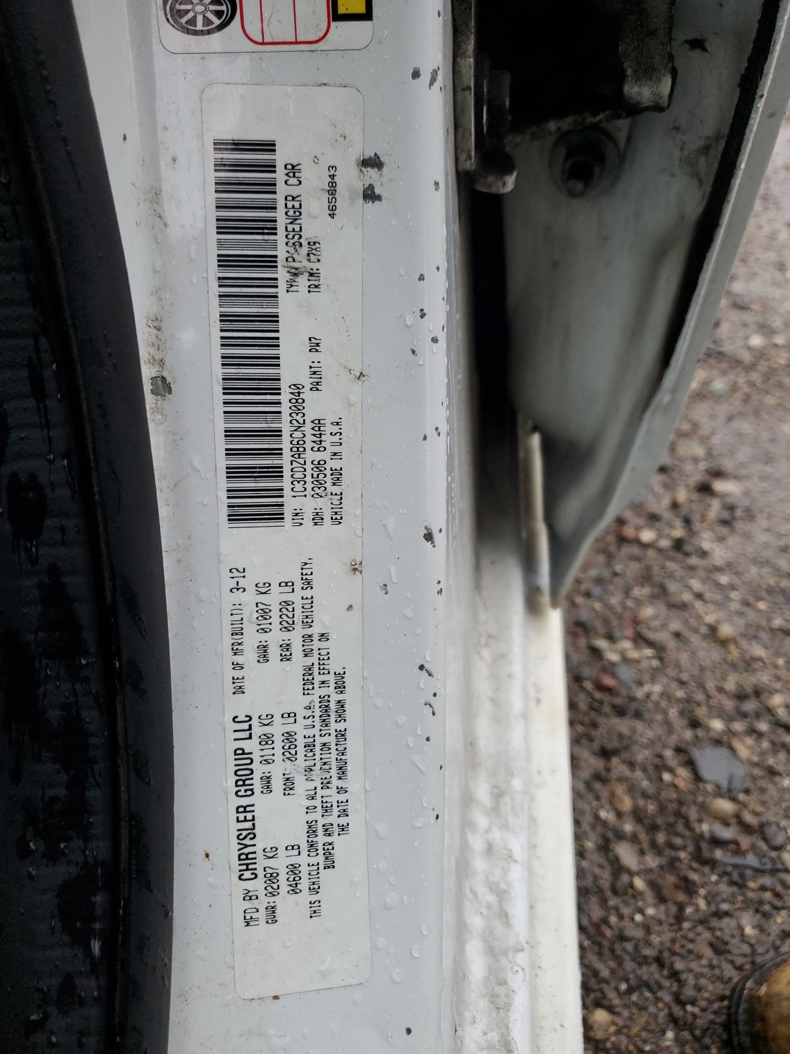 1C3CDZAB6CN230840 2012 Dodge Avenger Se