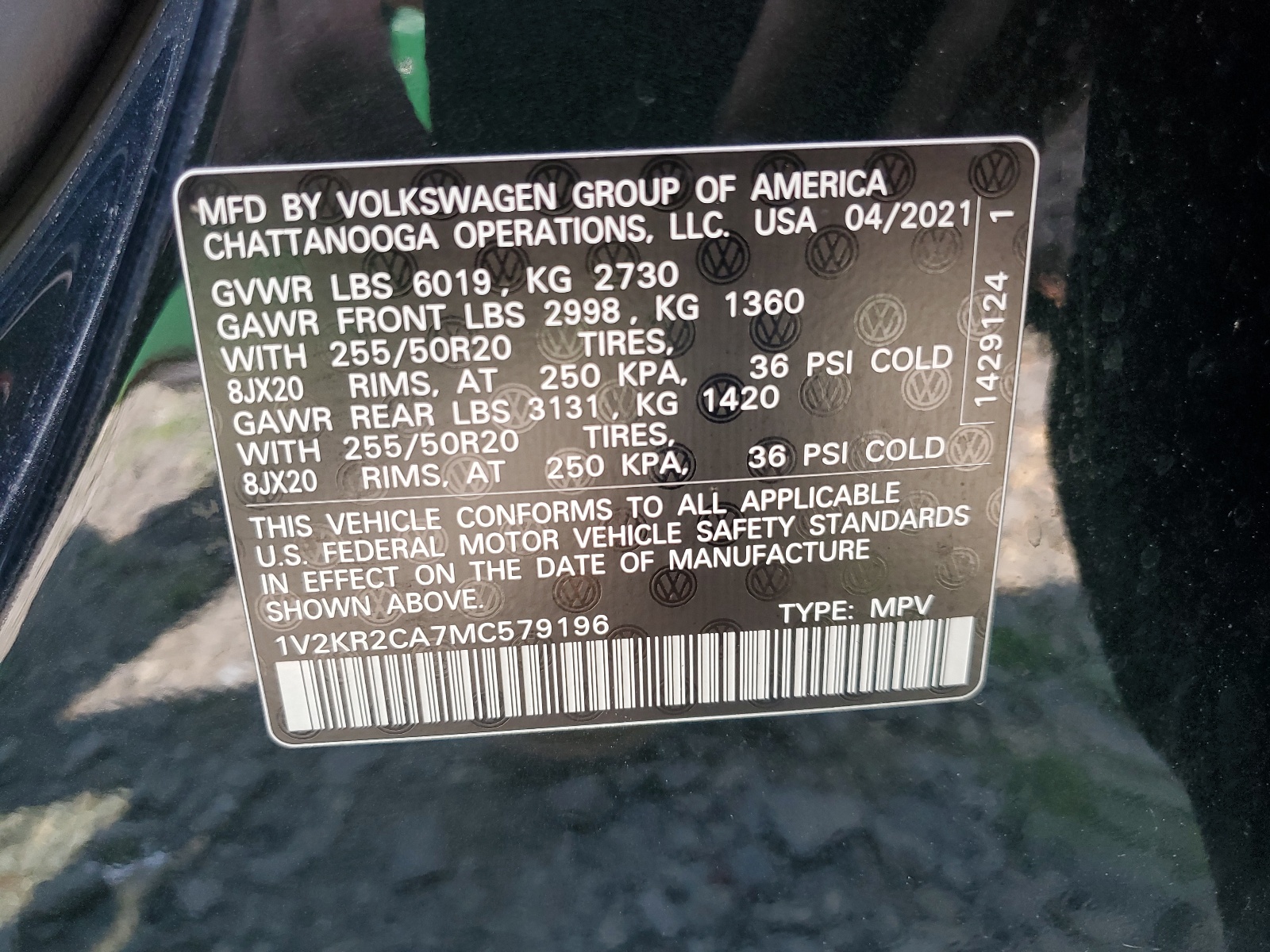 1V2KR2CA7MC579196 2021 Volkswagen Atlas Se