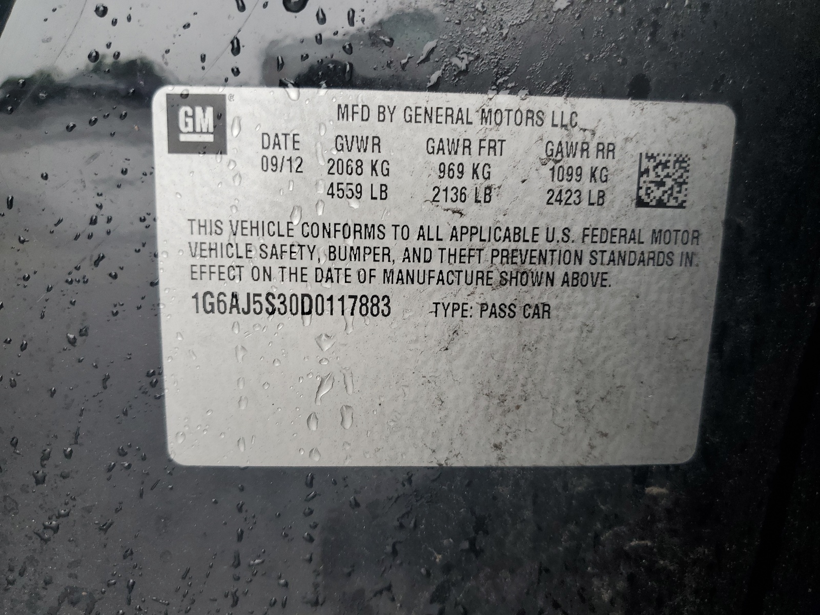 1G6AJ5S30D0117883 2013 Cadillac Ats Performance