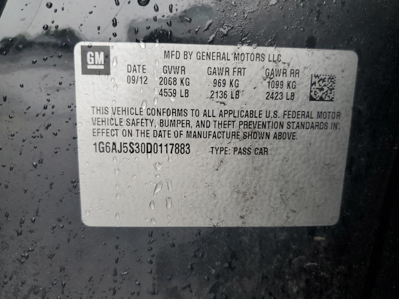 2013 Cadillac Ats Performance VIN: 1G6AJ5S30D0117883 Lot: 66670654