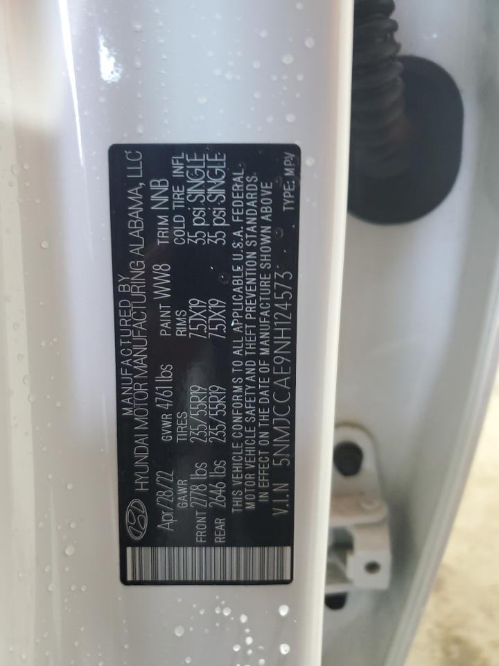 2022 Hyundai Tucson Sel VIN: 5NMJCCAE9NH124573 Lot: 66685664