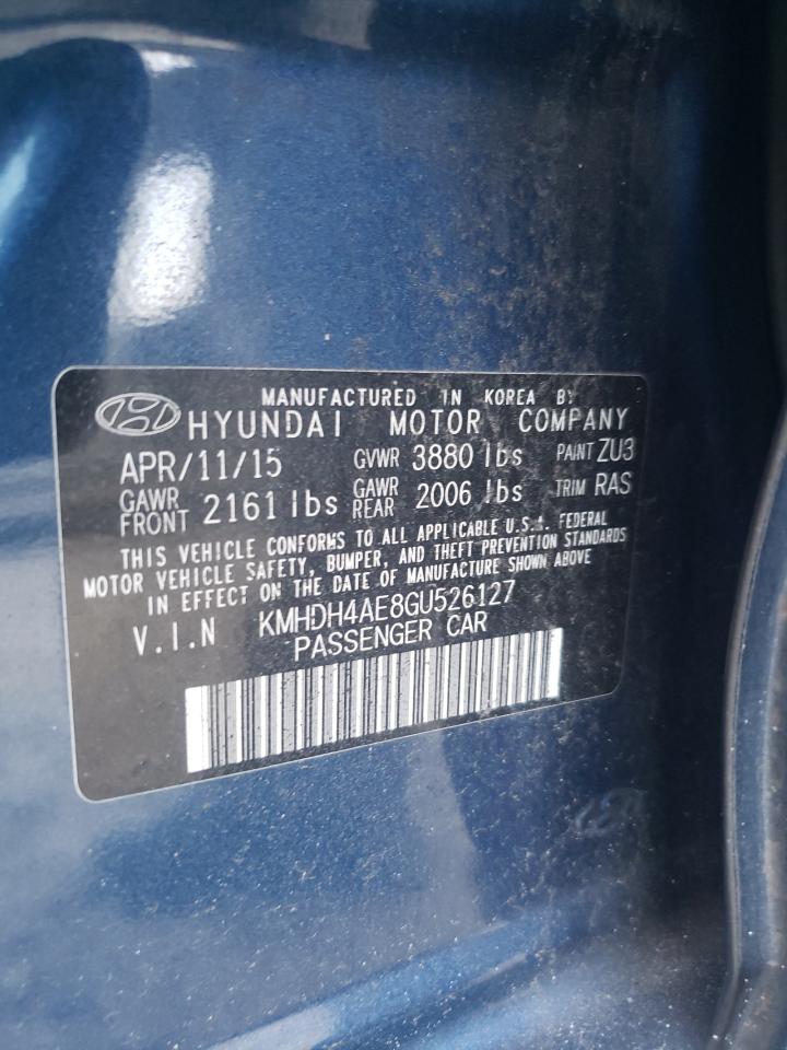 2016 Hyundai Elantra Se VIN: KMHDH4AE8GU526127 Lot: 67381744