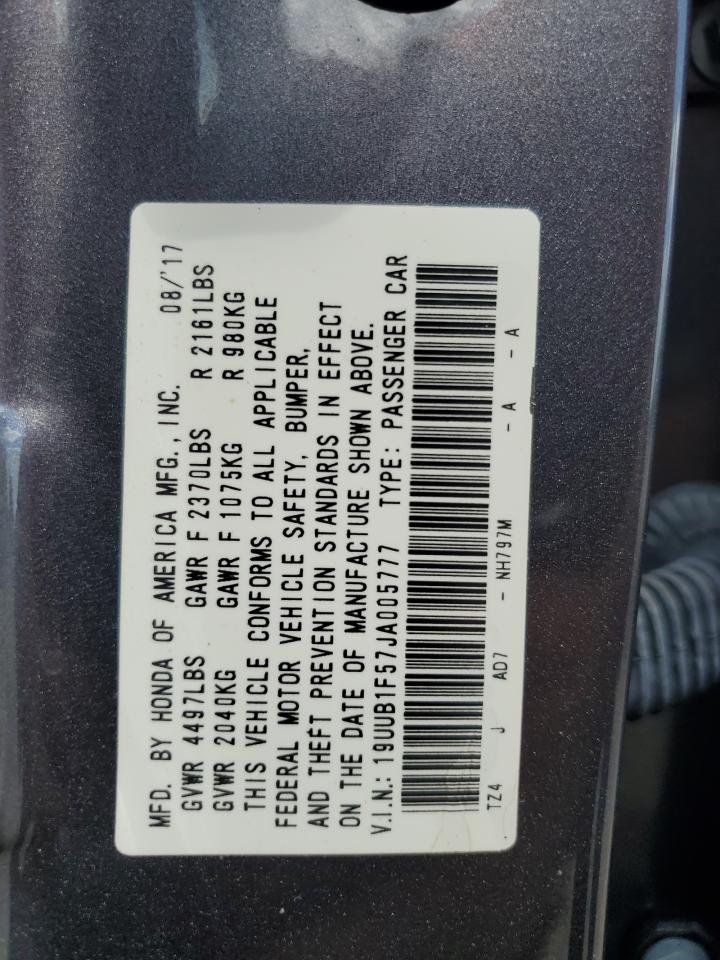 19UUB1F57JA005777 2018 Acura Tlx Tech