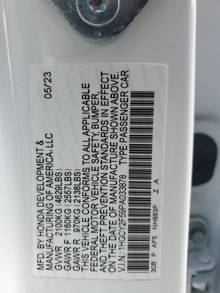 1HGCY2F59PA033878 2023 Honda Accord Hybrid Sport