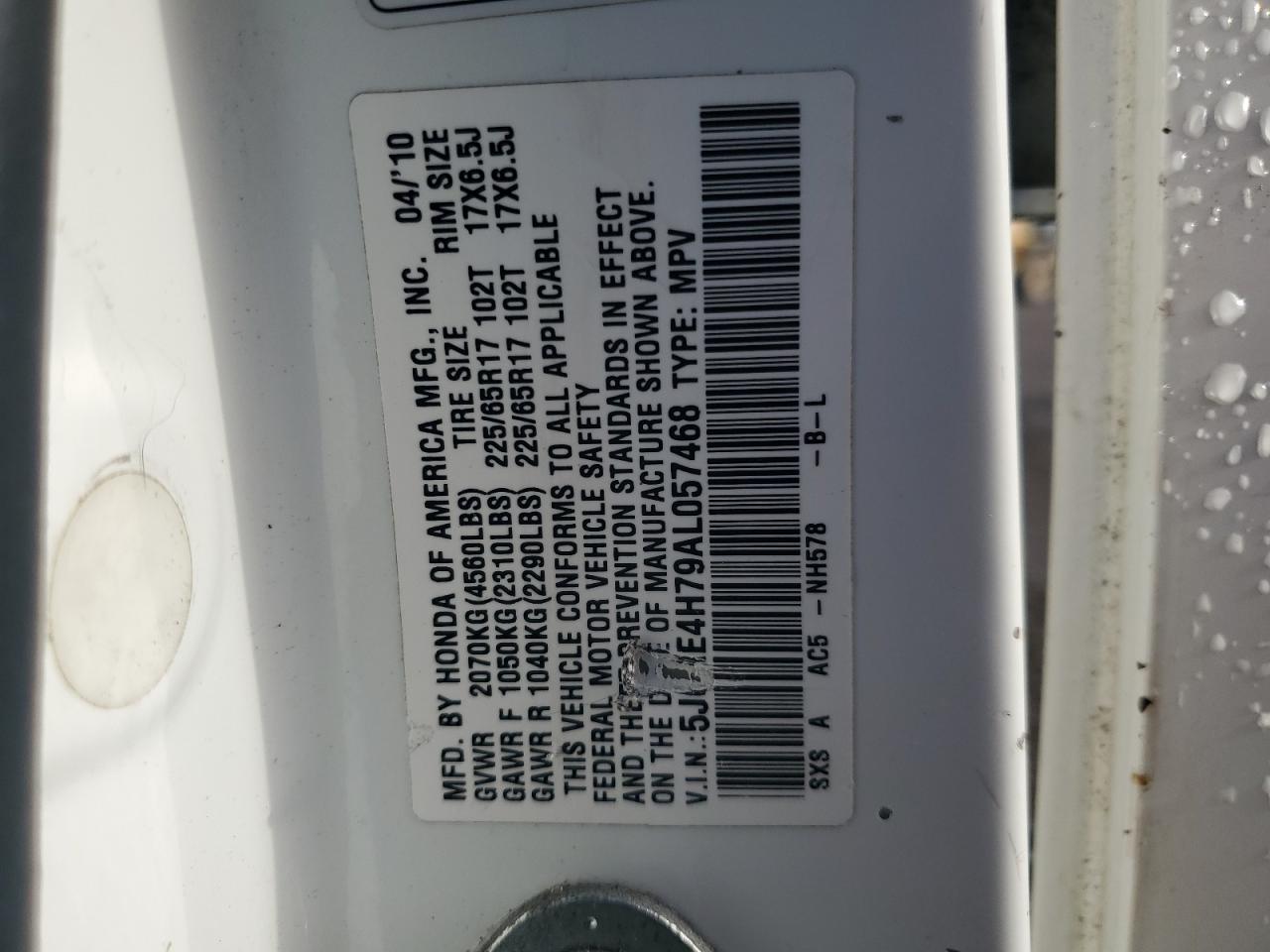 2010 Honda Cr-V Exl VIN: 5J6RE4H79AL057468 Lot: 65754394