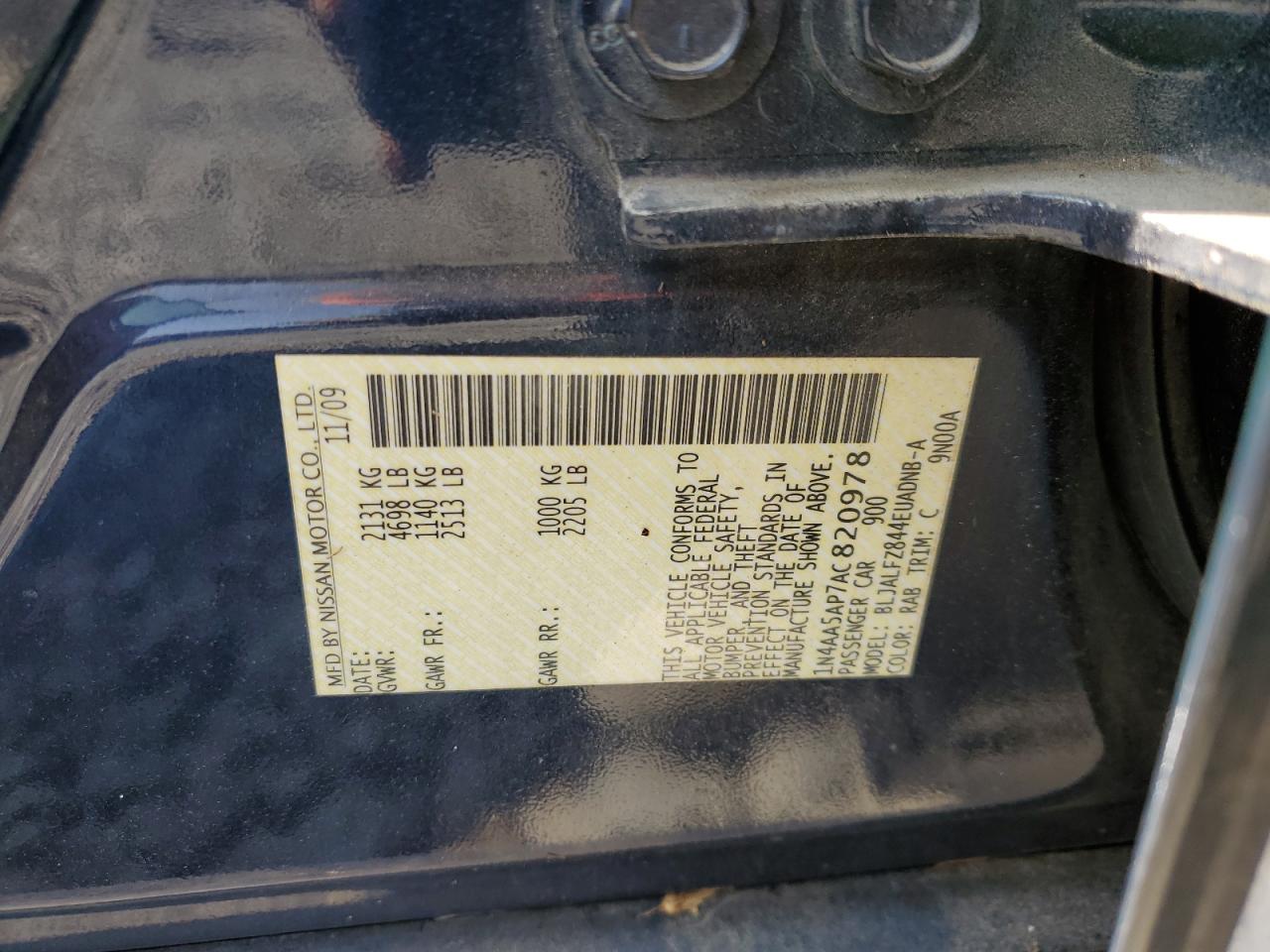 1N4AA5AP7AC820978 2010 Nissan Maxima S