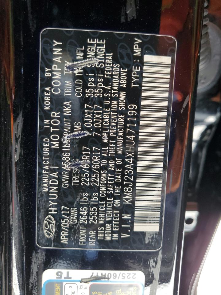 2017 Hyundai Tucson Se VIN: KM8J23A4XHU471199 Lot: 67502414