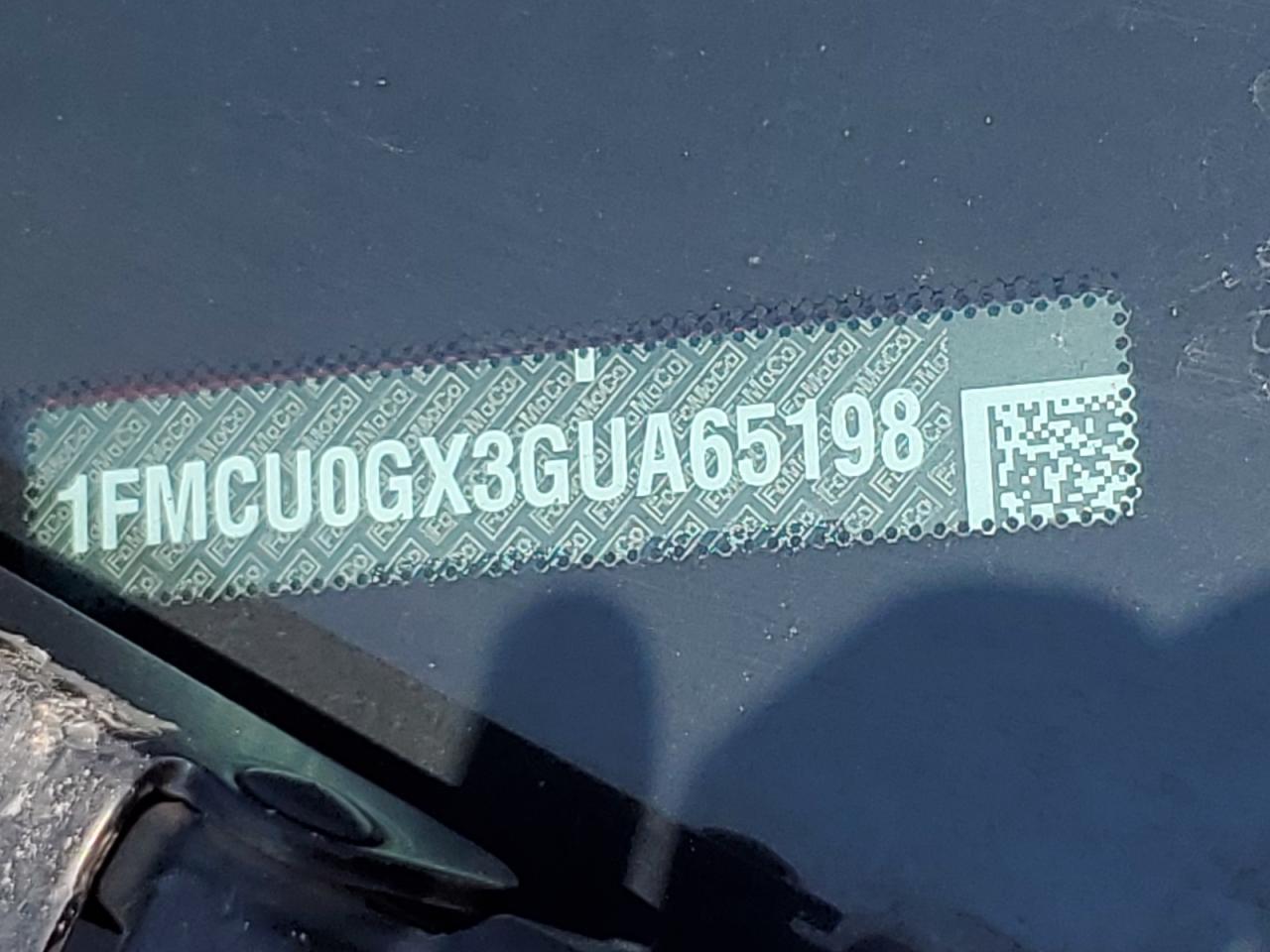 2016 Ford Escape Se VIN: 1FMCU0GX3GUA65198 Lot: 65151804