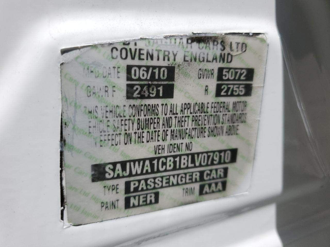 2011 Jaguar Xj VIN: SAJWA1CB1BLV07910 Lot: 65937874