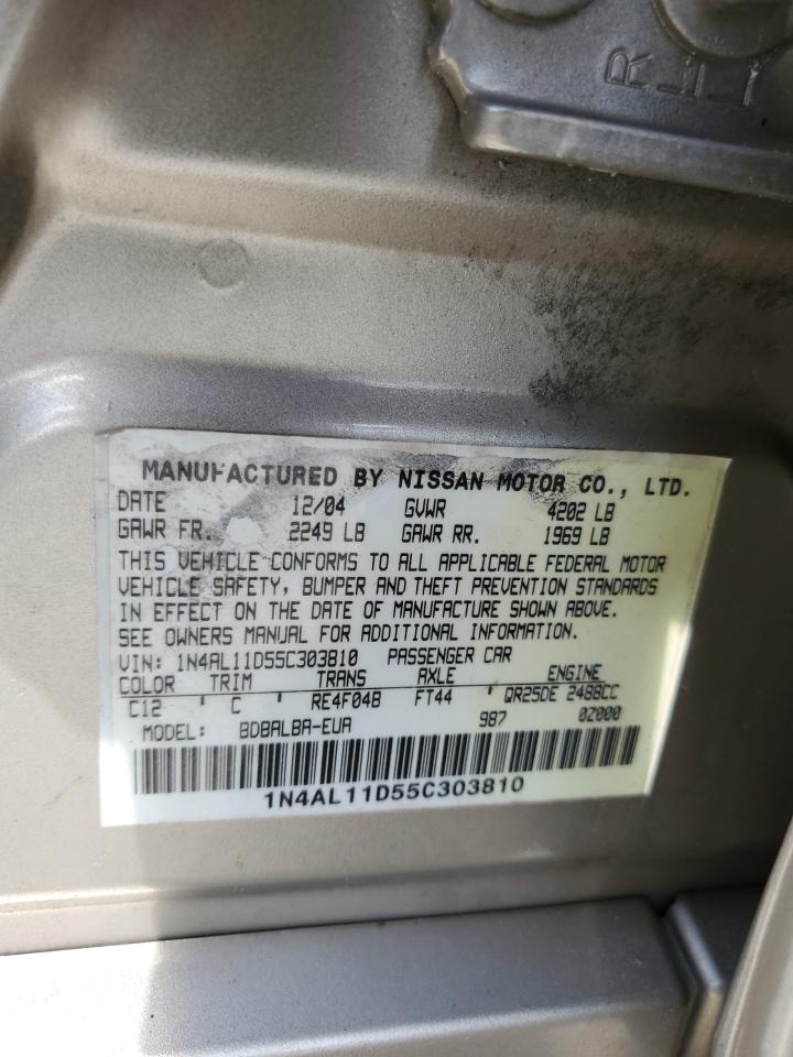 2005 Nissan Altima S VIN: 1N4AL11D55C303810 Lot: 68043604