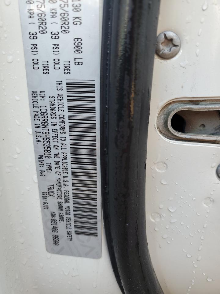 2017 Ram 1500 Laramie VIN: 1C6RR6NT9HS535810 Lot: 67265164