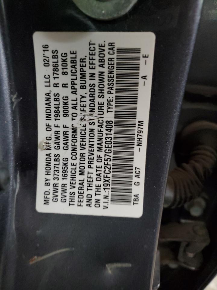 19XFC2F57GE031408 2016 Honda Civic Lx