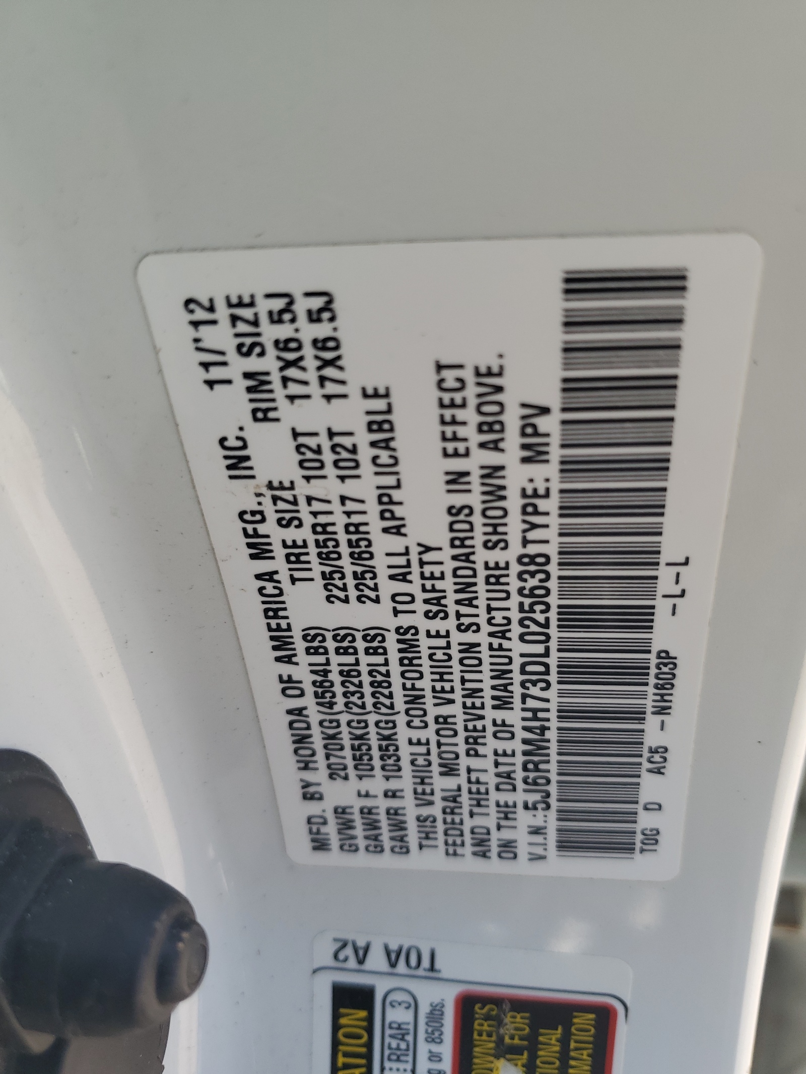 5J6RM4H73DL025638 2013 Honda Cr-V Exl