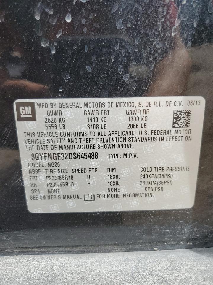 2013 Cadillac Srx Luxury Collection VIN: 3GYFNGE32DS645488 Lot: 69447144