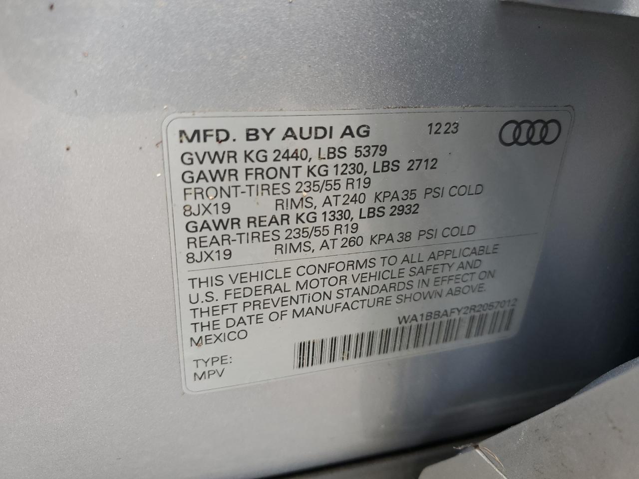 WA1BBAFY2R2057012 2024 Audi Q5 Premium Plus 40