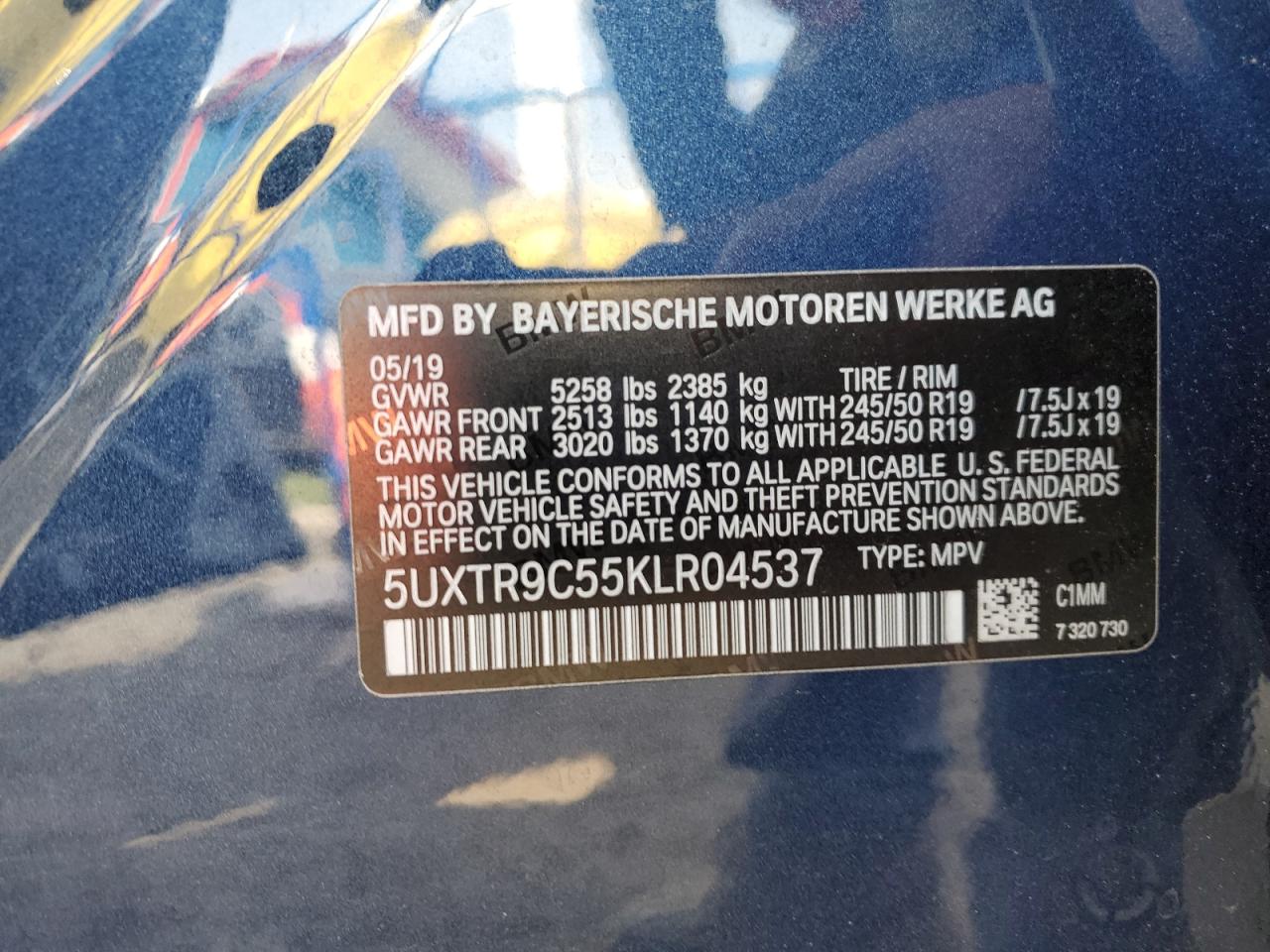 5UXTR9C55KLR04537 2019 BMW X3 - Image 13