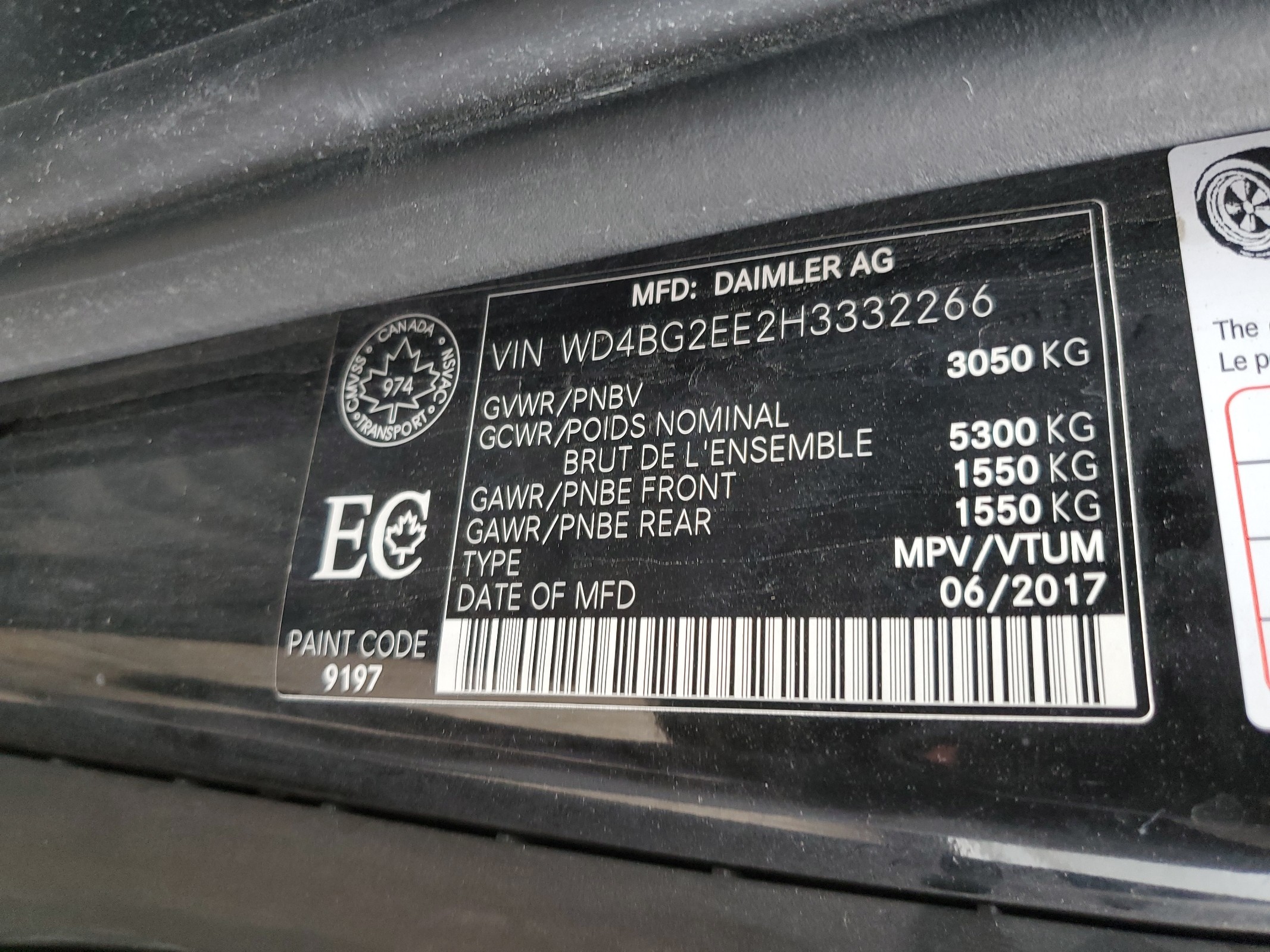 WD4BG2EE2H3332266 2017 Mercedes-Benz Metris