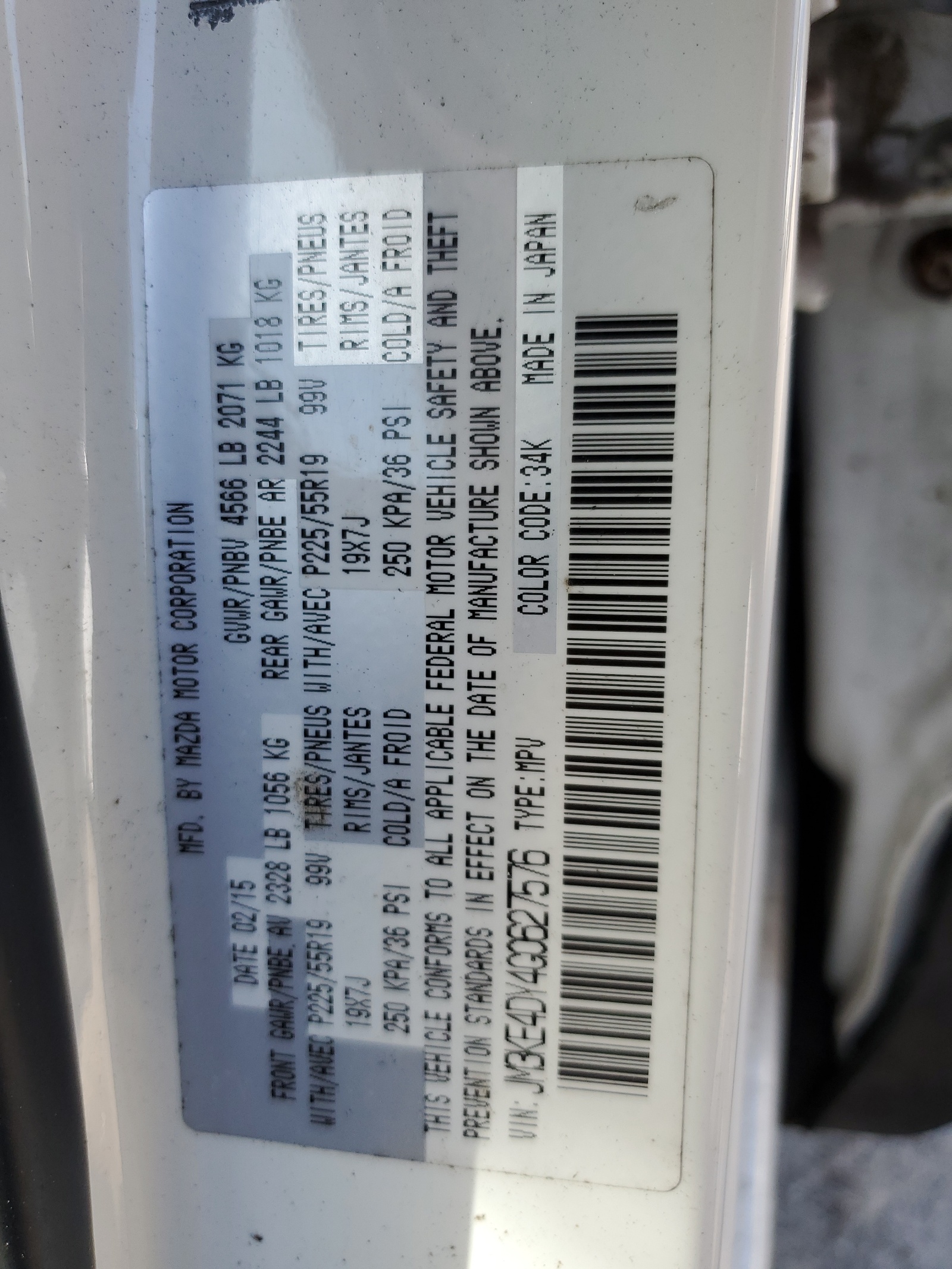 JM3KE4DY4G0627576 2016 Mazda Cx-5 Gt