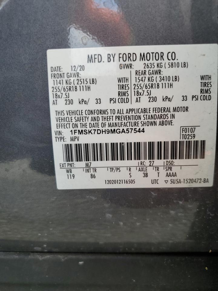 1FMSK7DH9MGA57544 2021 FORD EXPLORER - Image 14