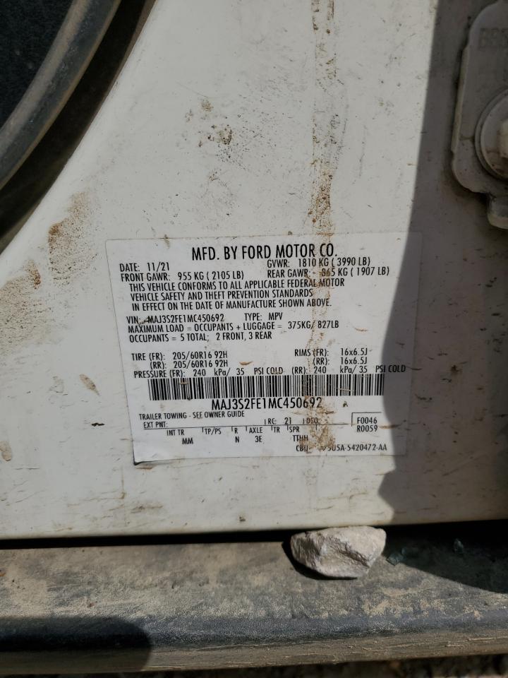 2021 Ford Ecosport S VIN: MAJ3S2FE1MC450692 Lot: 67339394