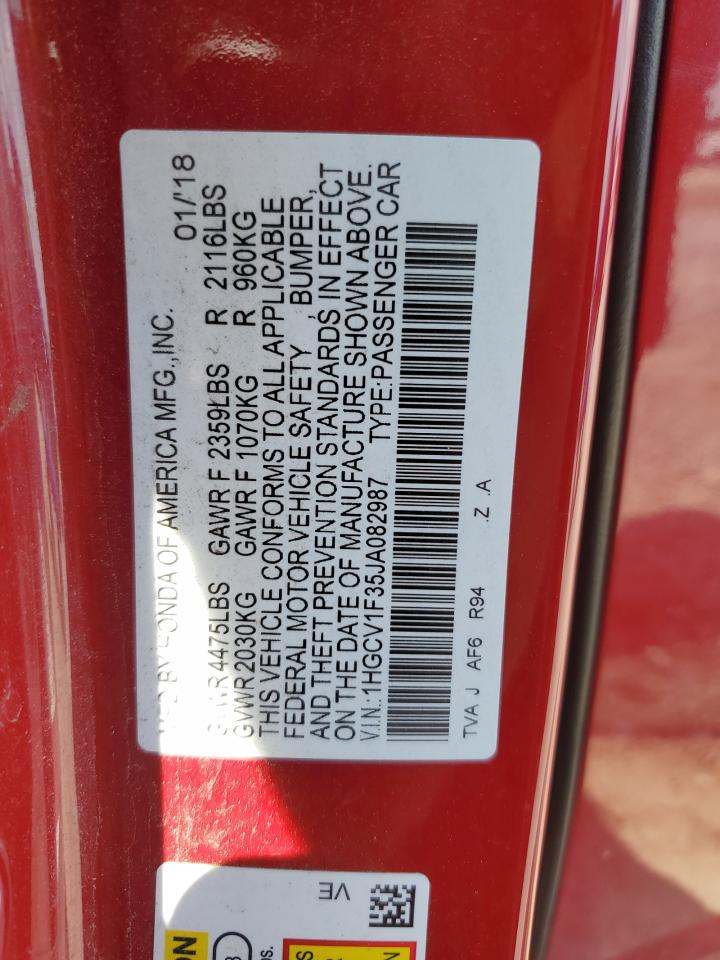 1HGCV1F35JA082987 2018 HONDA ACCORD - Image 14