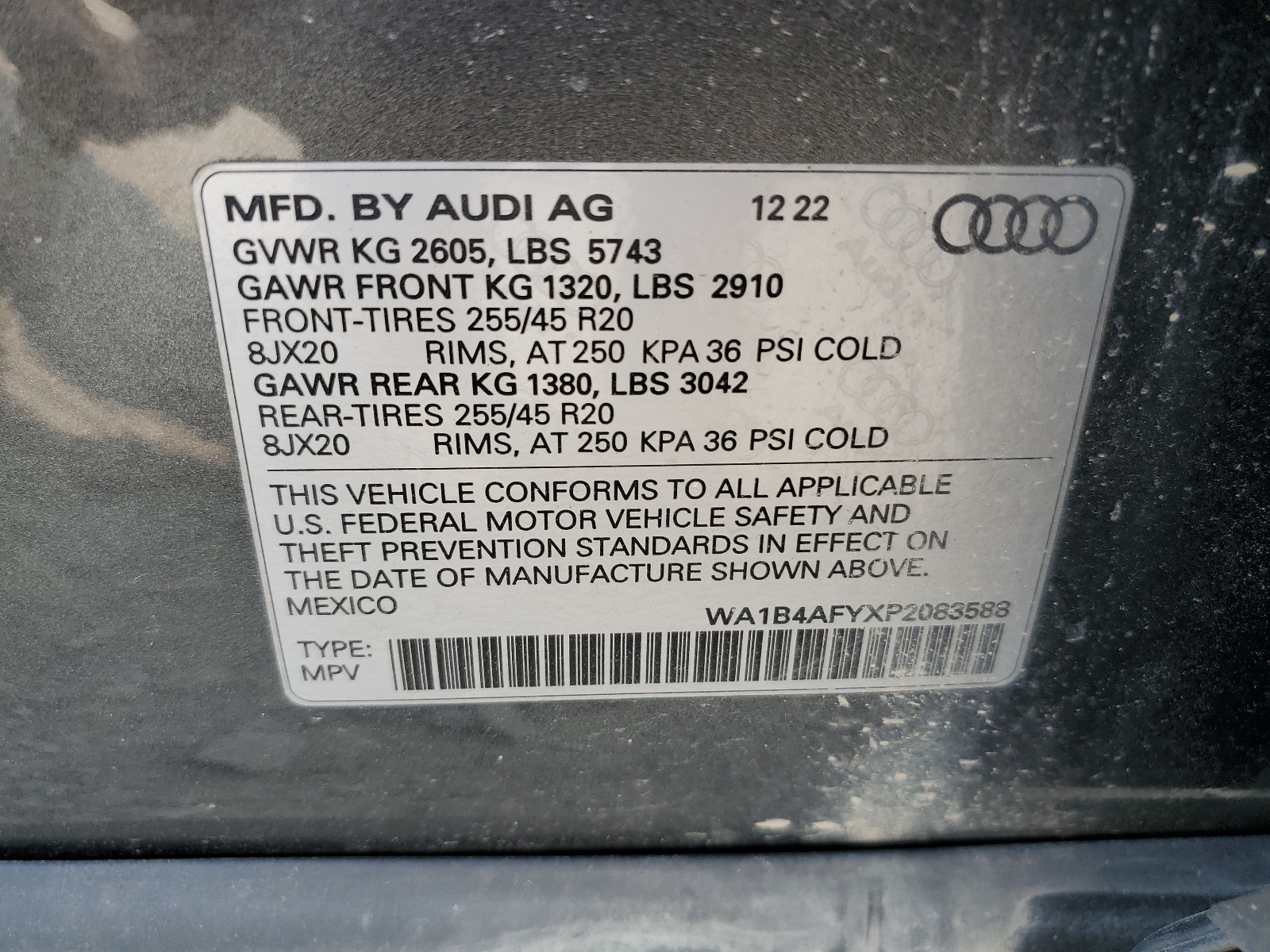 WA1B4AFYXP2083588 2023 Audi Sq5 Premium Plus