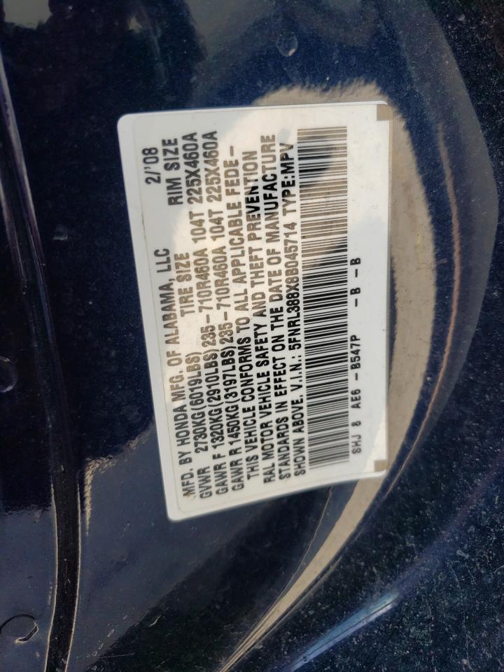 5FNRL388X8B045714 2008 Honda Odyssey Touring