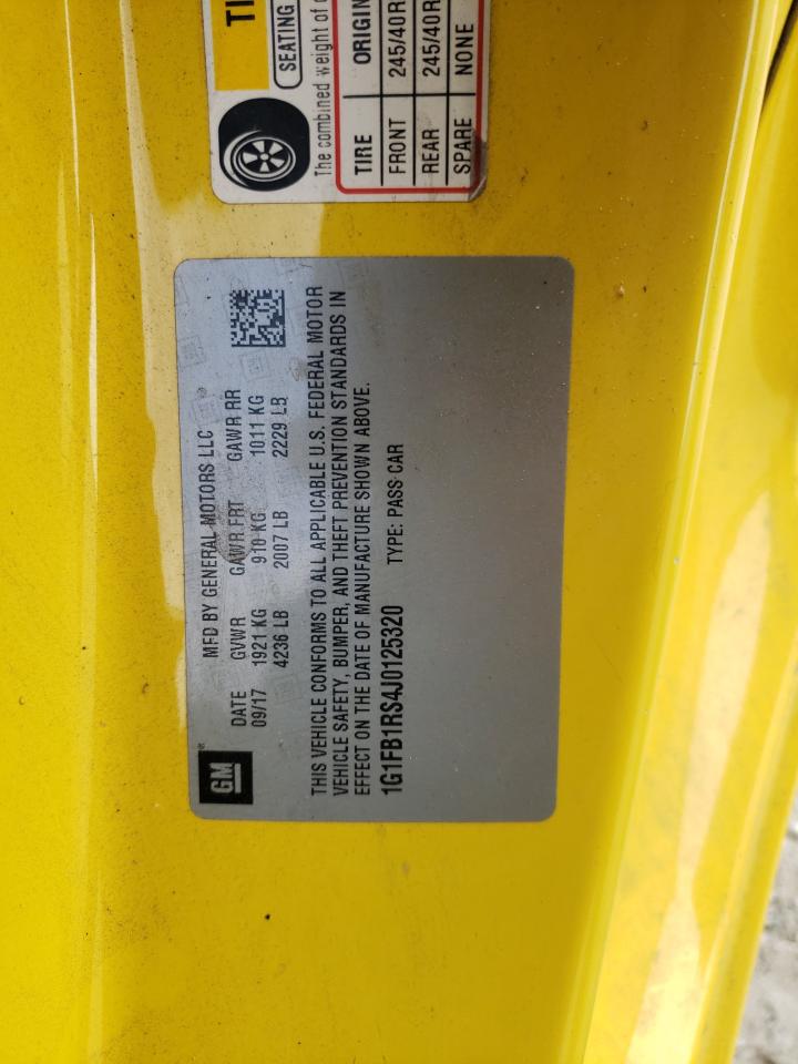 2018 Chevrolet Camaro Lt VIN: 1G1FB1RS4J0125320 Lot: 67656344