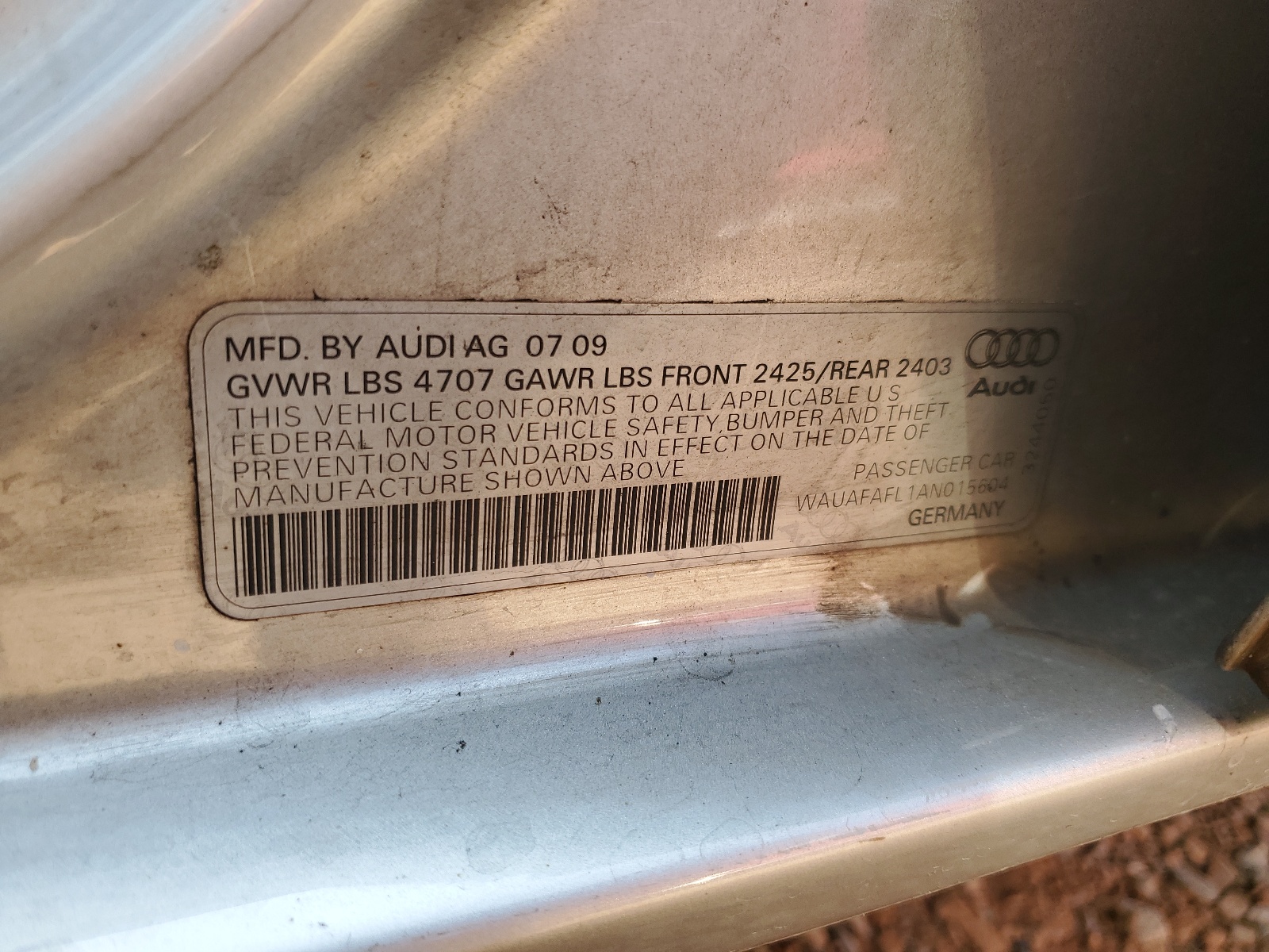 WAUAFAFL1AN015604 2010 Audi A4 Premium