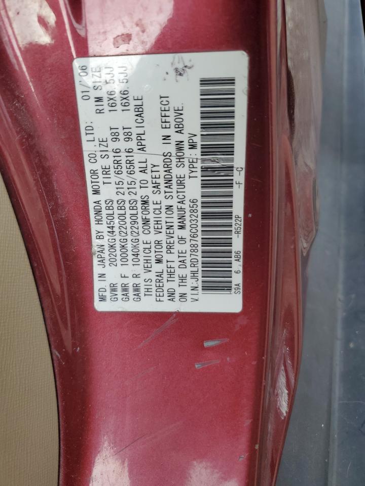 2006 Honda Cr-V Ex VIN: JHLRD78876C032856 Lot: 66856684