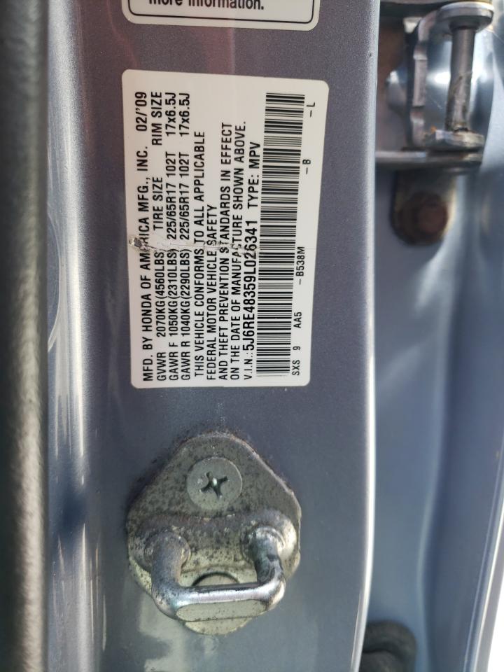 2009 Honda Cr-V Lx VIN: 5J6RE48359L026341 Lot: 68353644