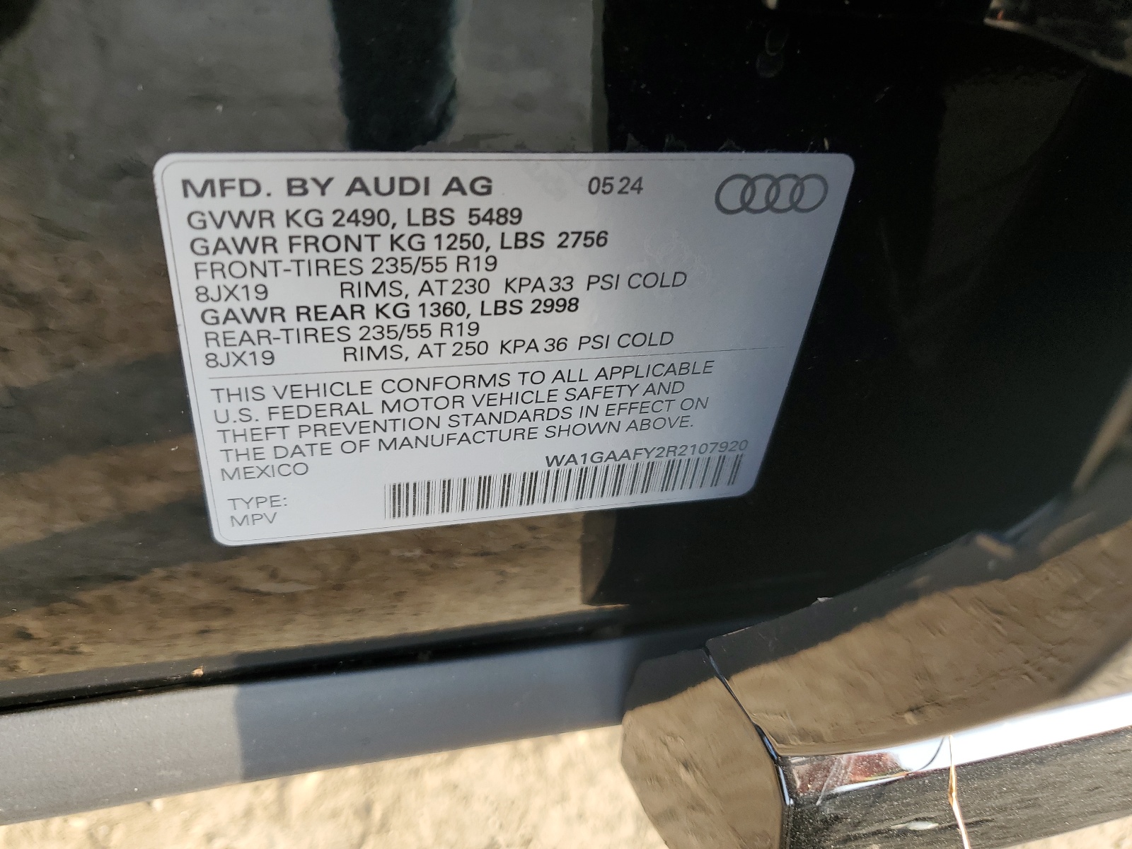 WA1GAAFY2R2107920 2024 Audi Q5 Premium 45