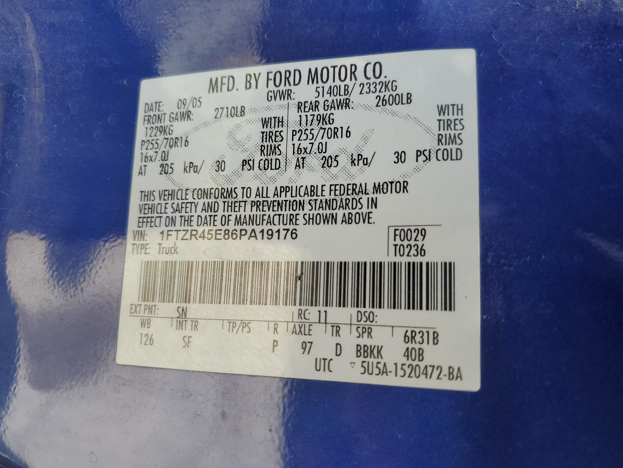 1FTZR45E86PA19176 2006 Ford Ranger Super Cab