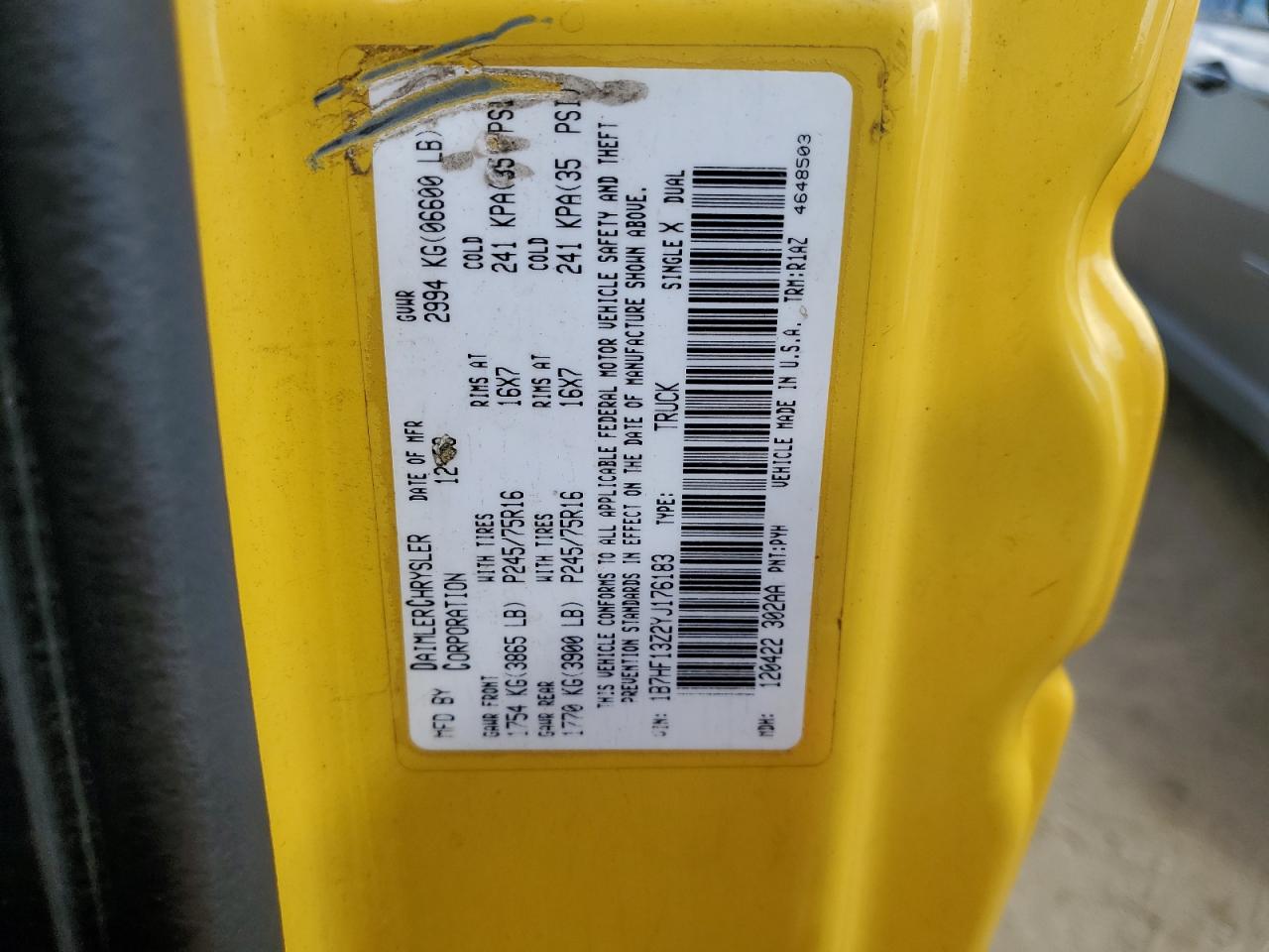 2000 Dodge Ram 1500 VIN: 1B7HF13Z2YJ176183 Lot: 66969394