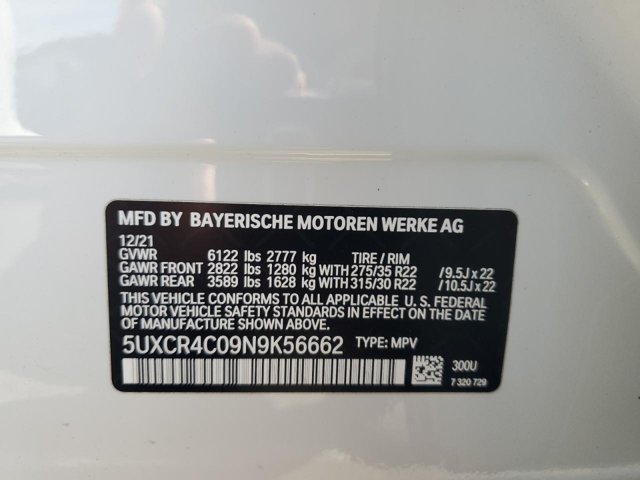 5UXCR4C09N9K56662 BMW X5 SDRIVE 14