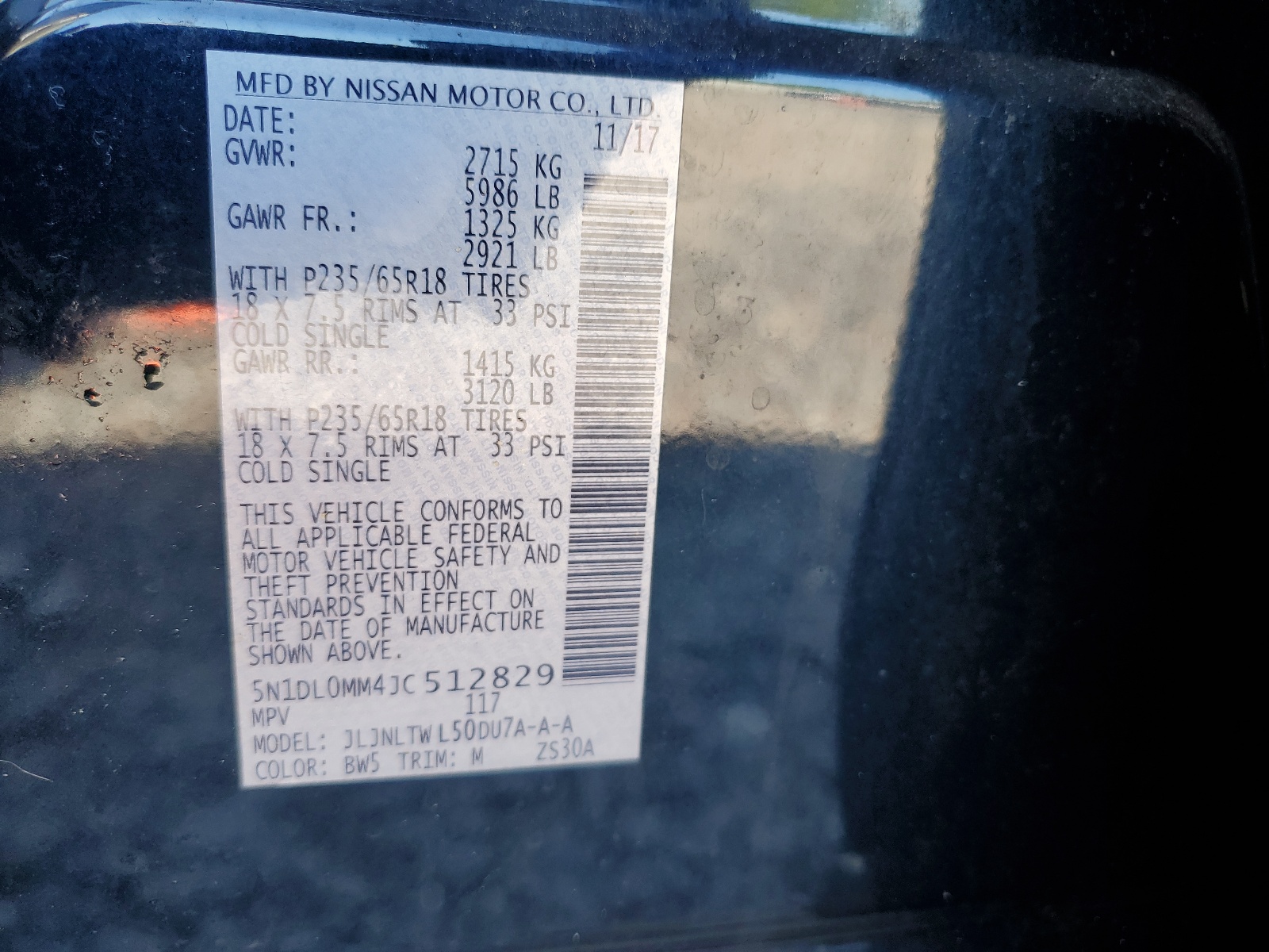 5N1DL0MM4JC512829 2018 Infiniti Qx60