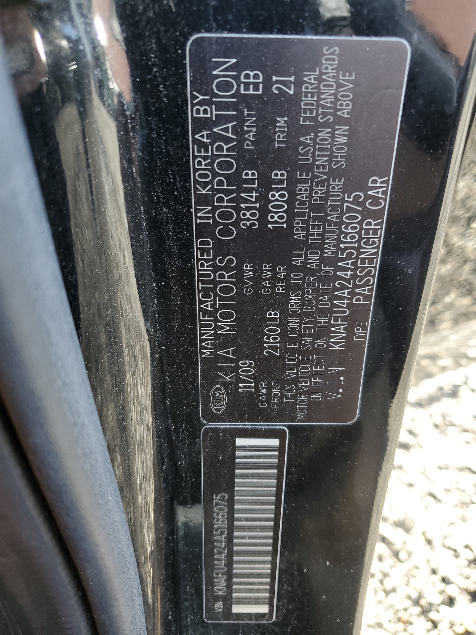 KNAFU4A24A5166075 2010 Kia Forte Ex