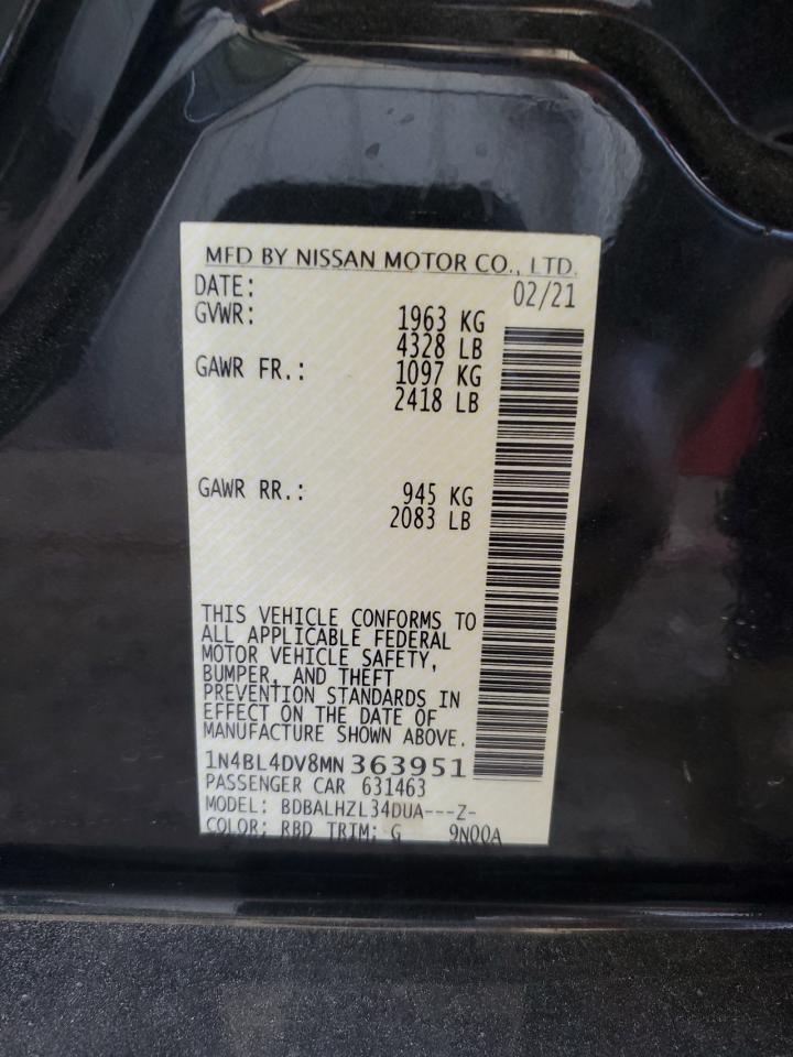 1N4BL4DV8MN363951 Nissan Altima SV 12