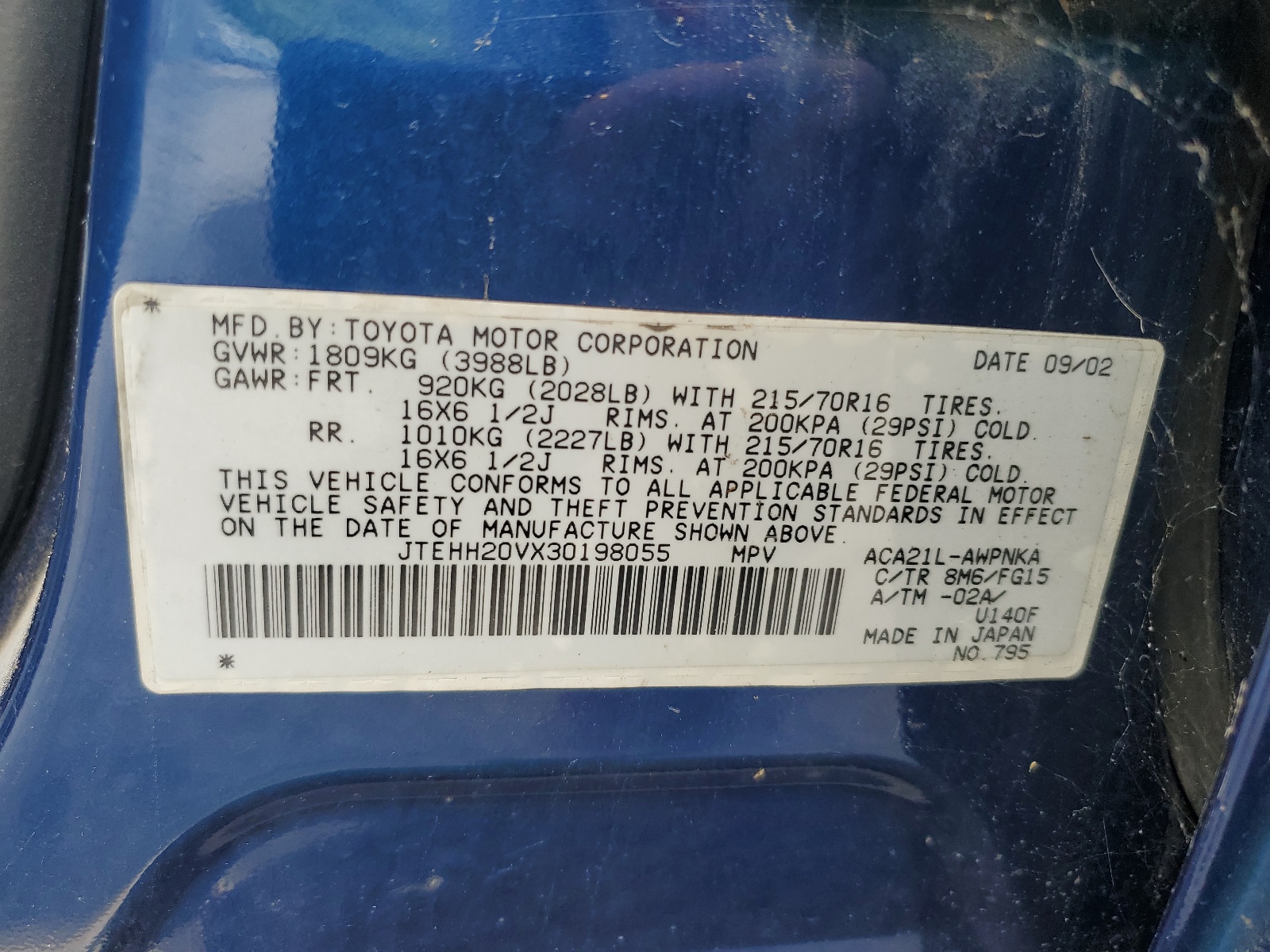 JTEHH20VX30198055 2003 Toyota Rav4