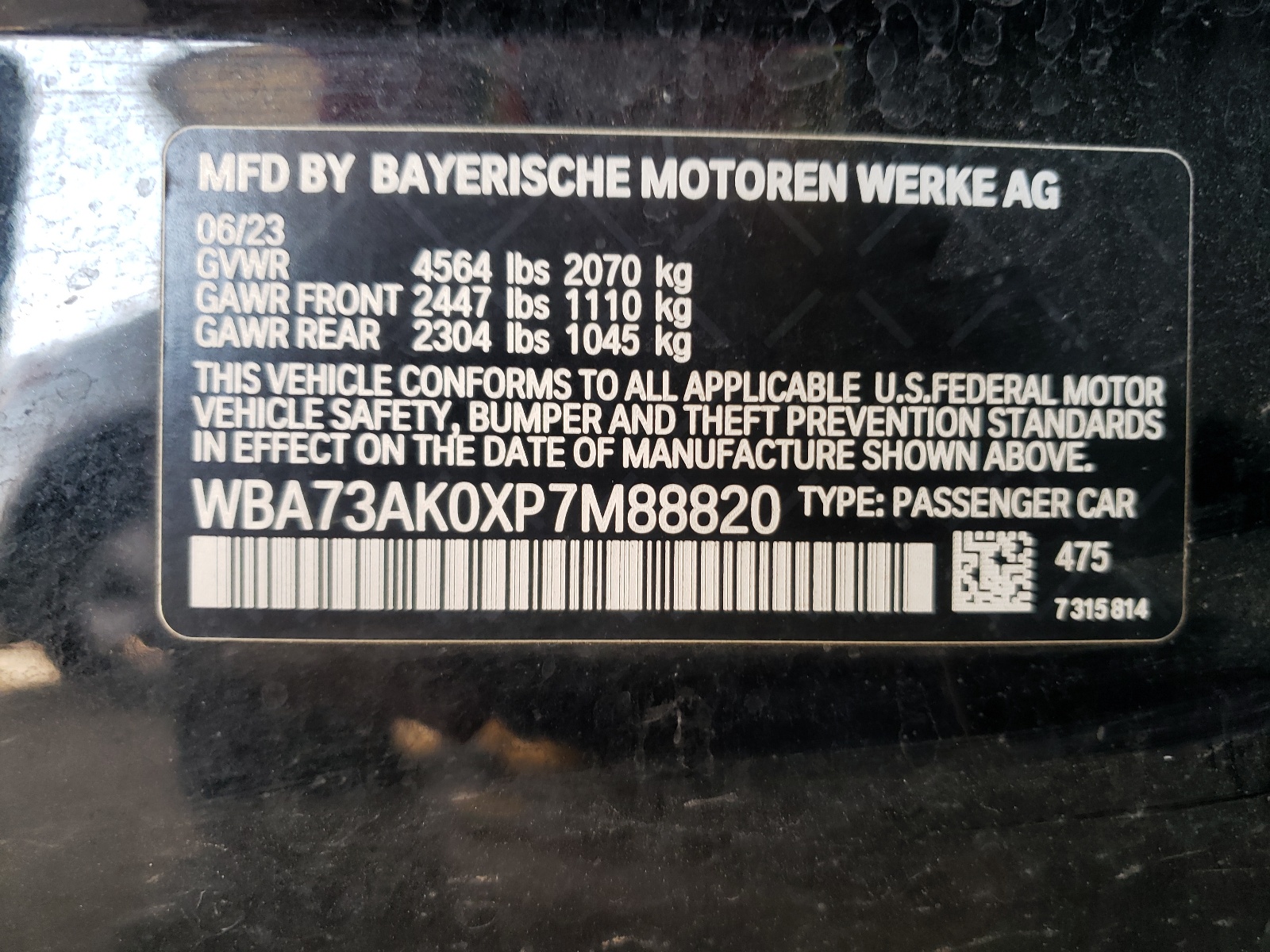 WBA73AK0XP7M88820 2023 BMW 228Xi