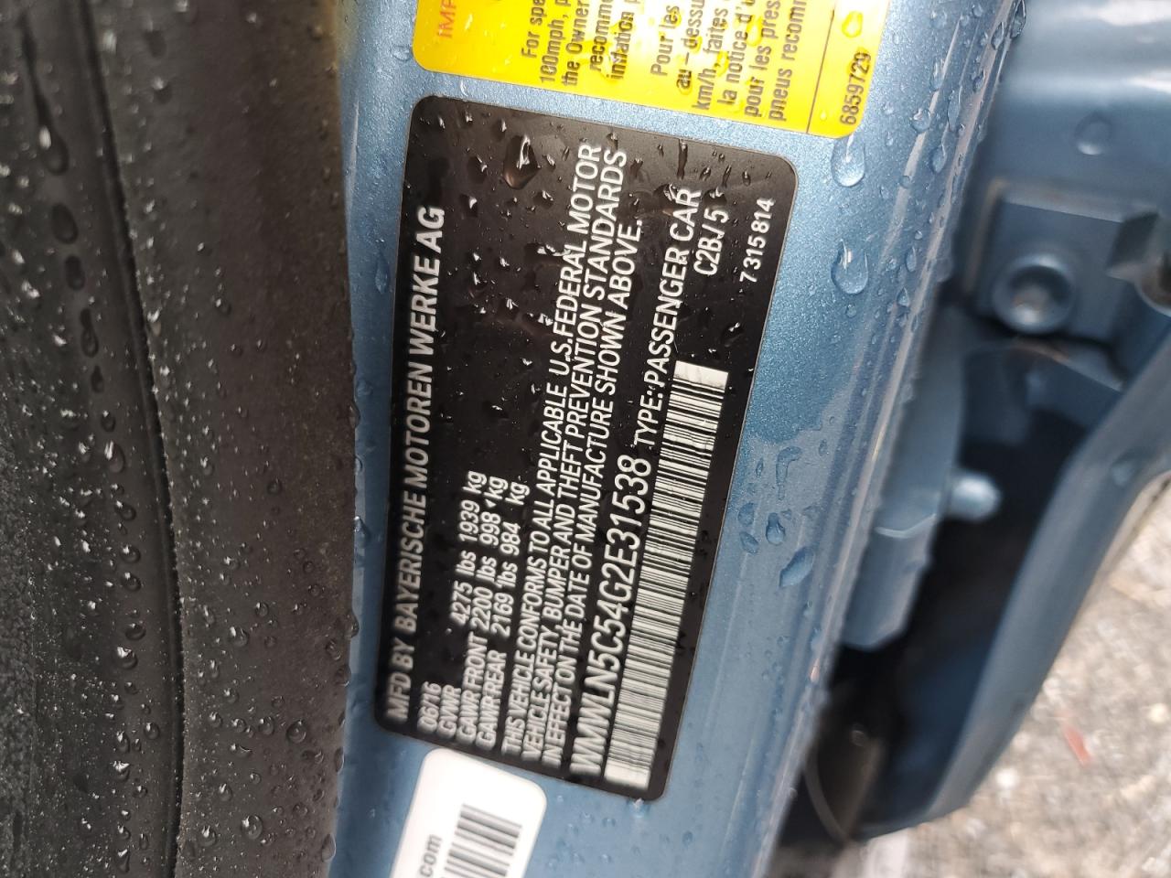 2016 Mini Cooper Clubman VIN: WMWLN5C54G2E31538 Lot: 65946284