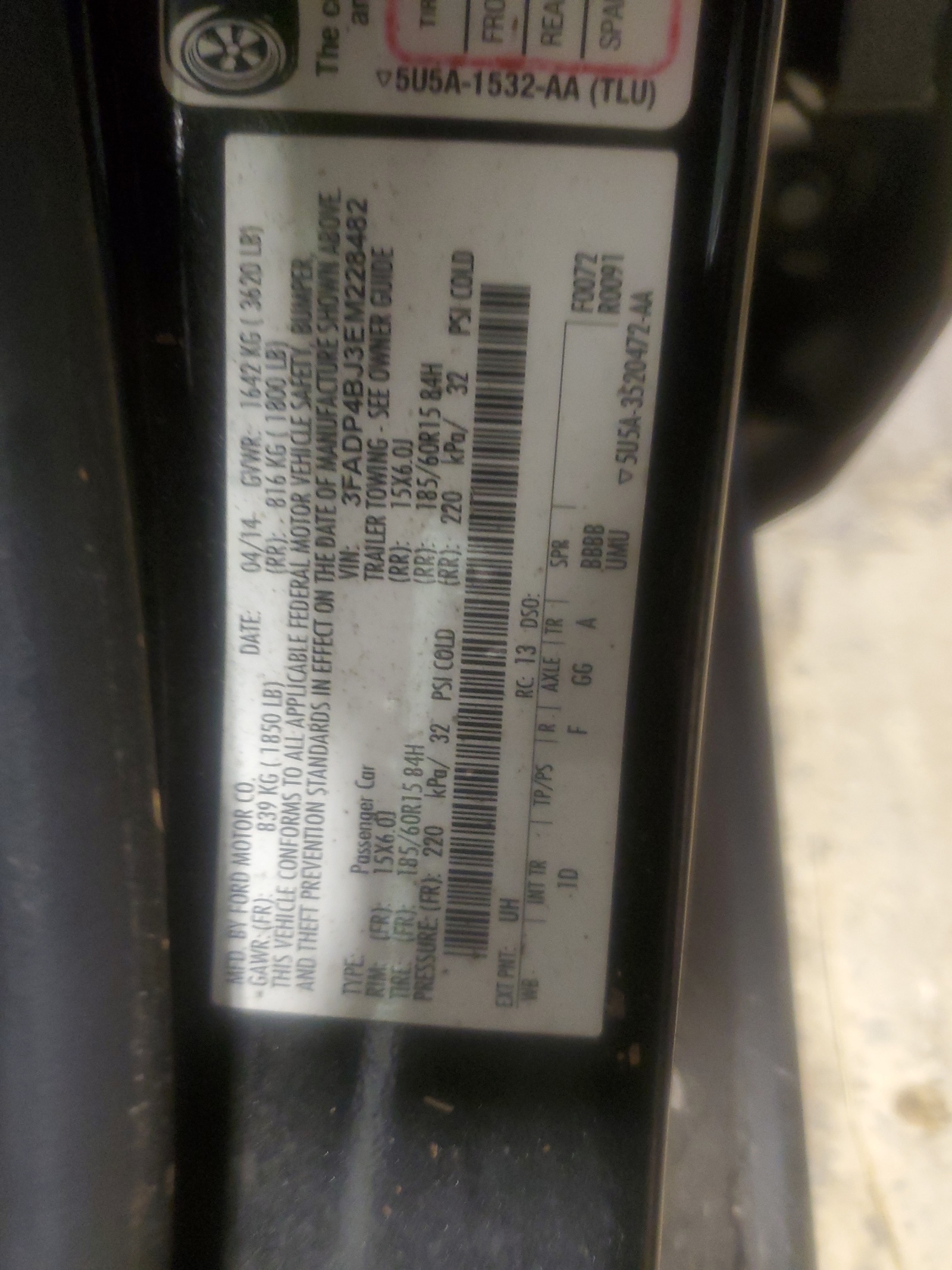 3FADP4BJ3EM228482 2014 Ford Fiesta Se