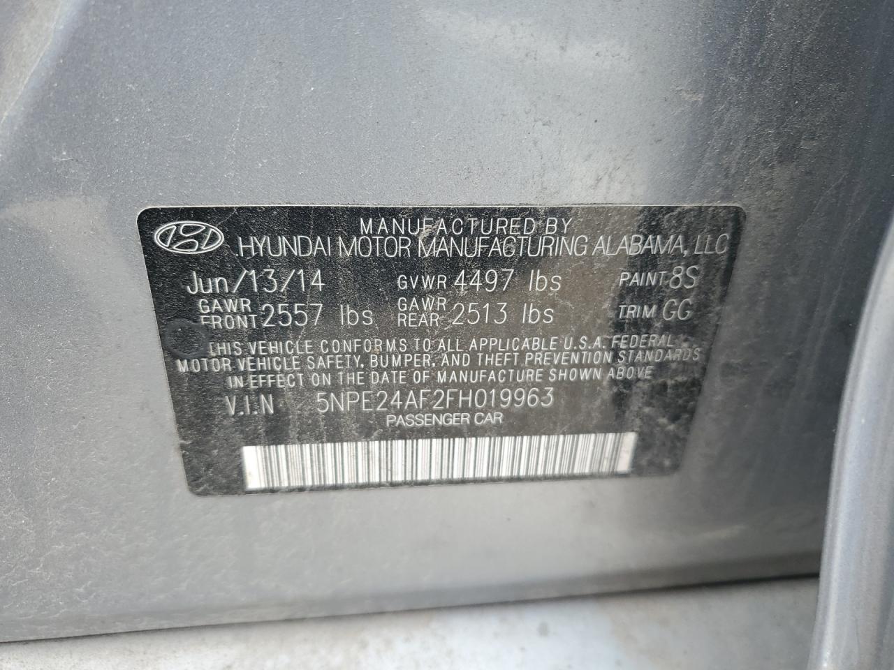 2015 Hyundai Sonata Se VIN: 5NPE24AF2FH019963 Lot: 67614064