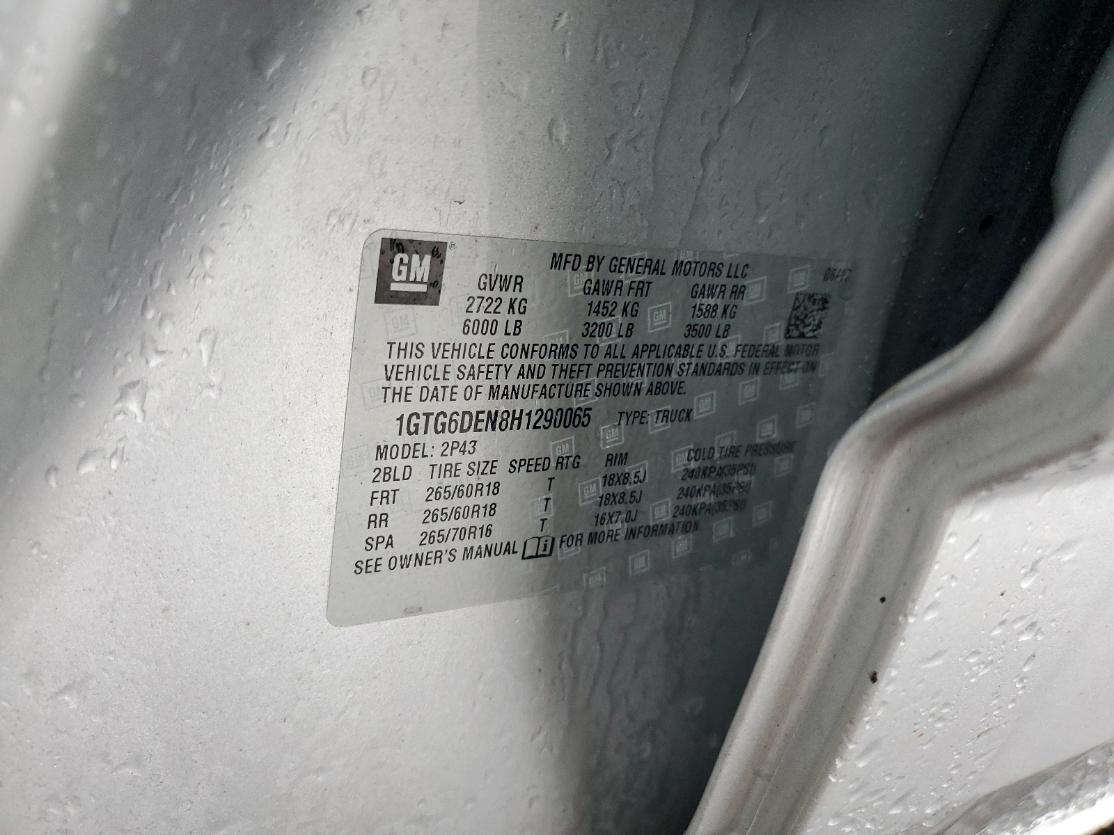 1GTG6DEN8H1290065 2017 GMC Canyon Slt