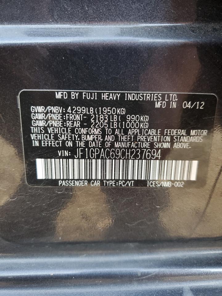 2012 Subaru Impreza Premium VIN: JF1GPAC69CH237694 Lot: 65194234