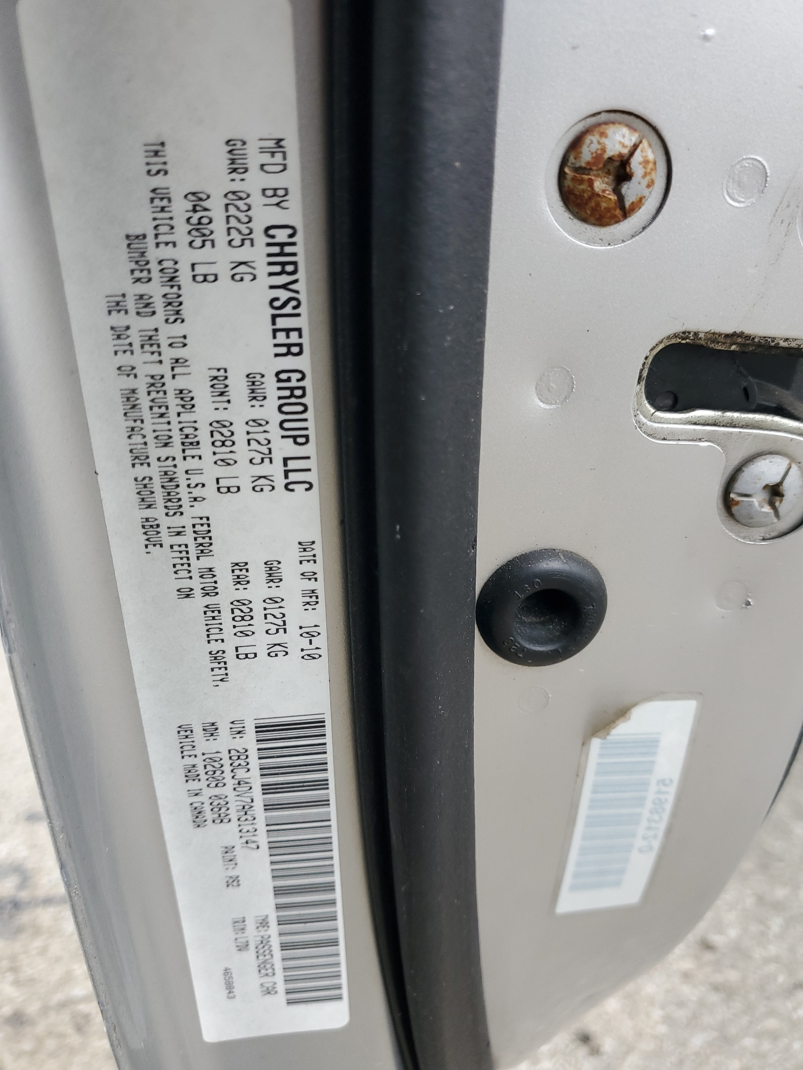 2B3CJ4DV7AH313147 2010 Dodge Challenger Se