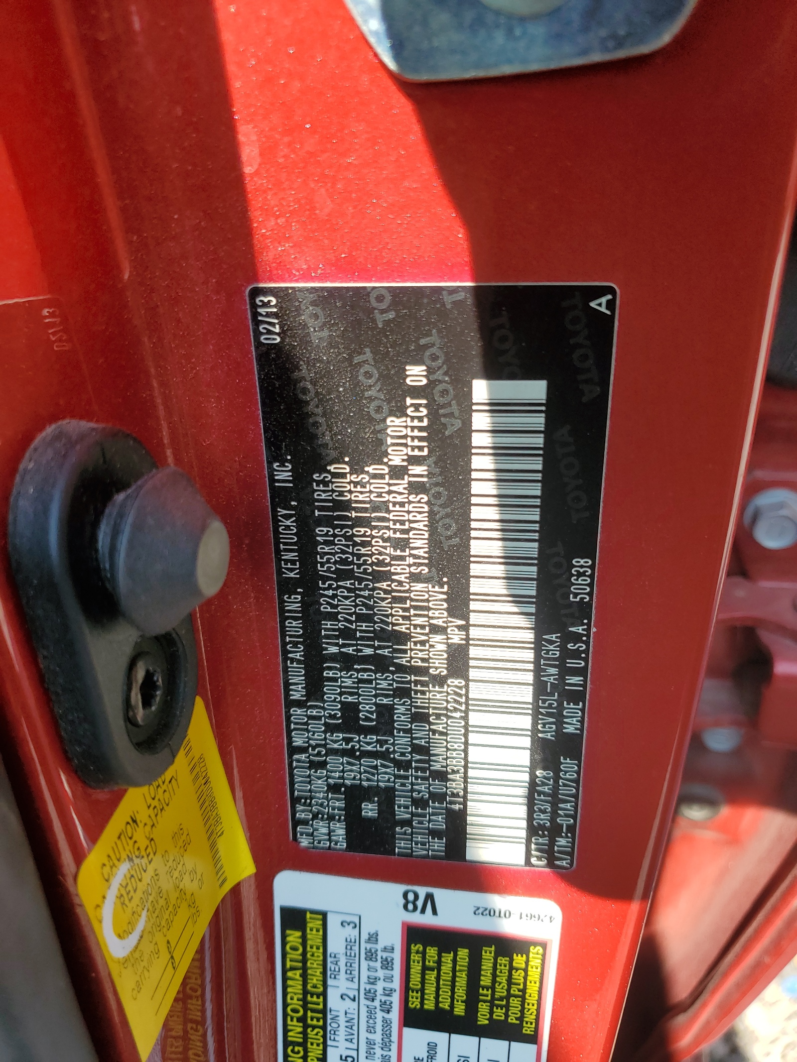 4T3BA3BB8DU042228 2013 Toyota Venza Le