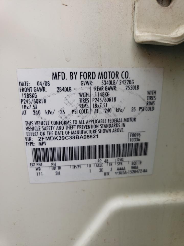 2FMDK39C38BA98621 2008 Ford Edge Limited